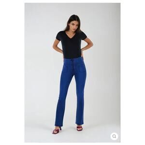 Freddy WR.UP High Rise Flare Pants Size 4 Blue Sculpting Jeans Model-off-duty